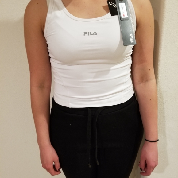 Fila Tops - Top, Fila athletic, white/blue accent, new